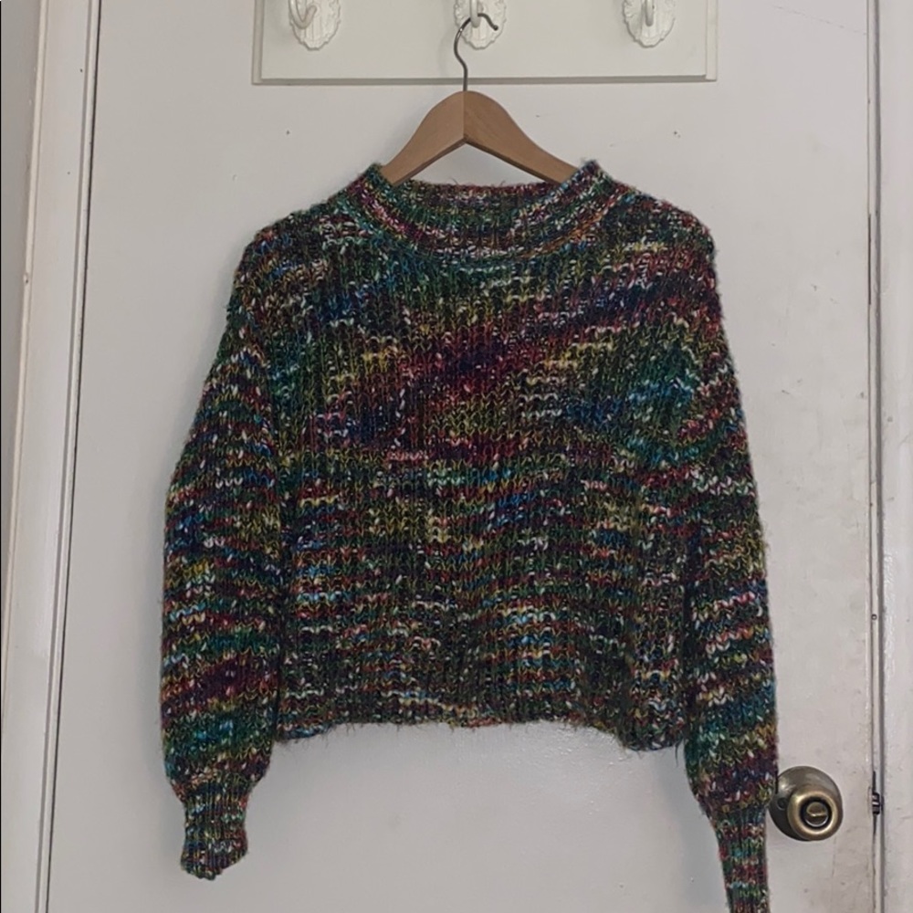 80s Vintage Rainbow Knit Sweater